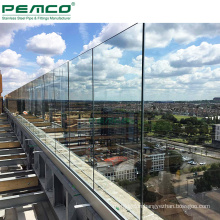 Roof Frameless Plexiglass Balustrade System Aluminum Glass Railing Balcony Designs